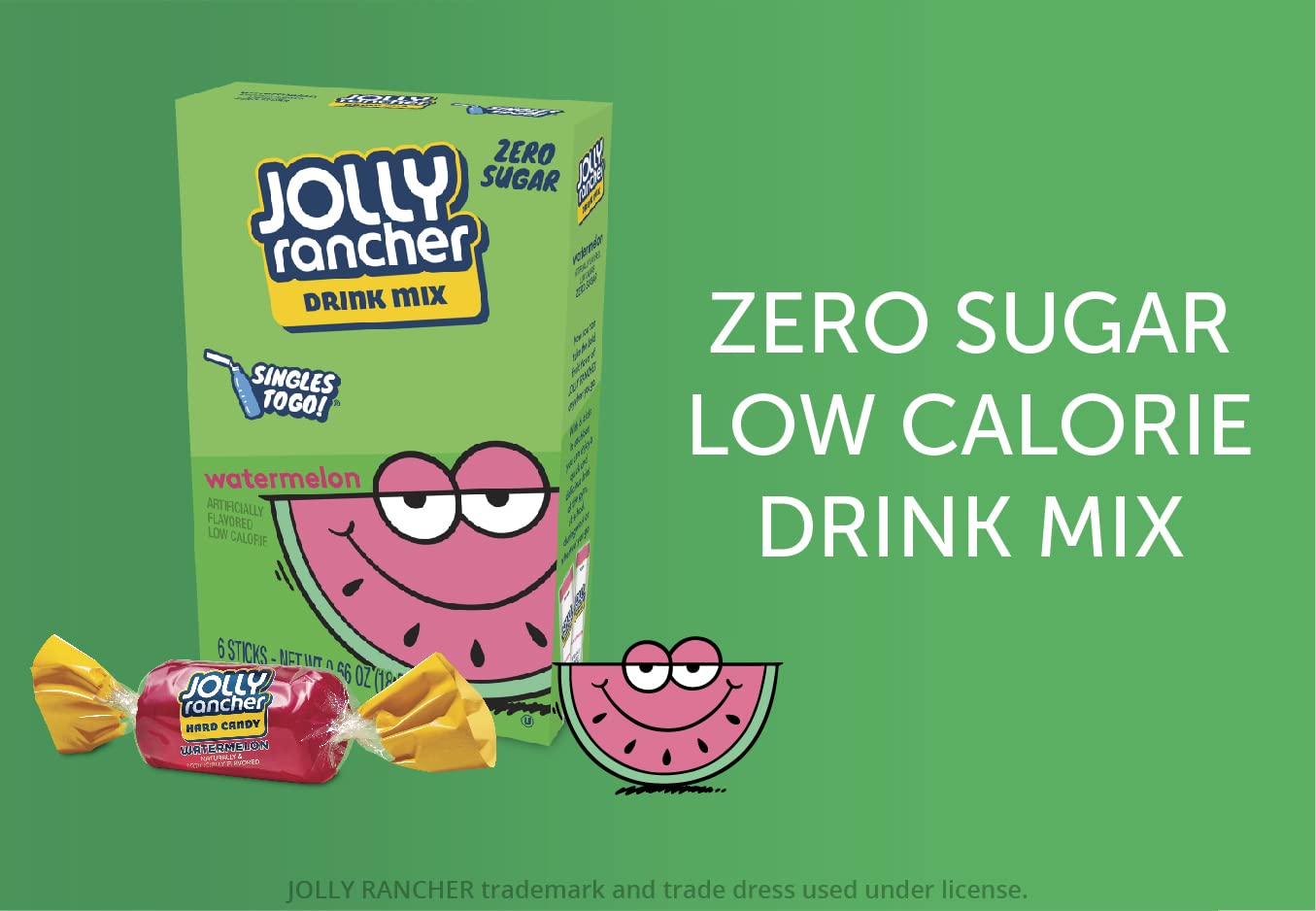 Jolly Rancher Singles To Go Powdered Drink Mix, Green Apple, 72 Total Servings, Sugar-Free Drink Powder, Just Add Water, 0.62 Ounce (Pack of 12) - Image 3